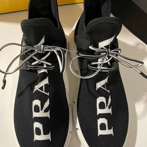 Authentic Prada Logo Knit Sneakers. Size 39